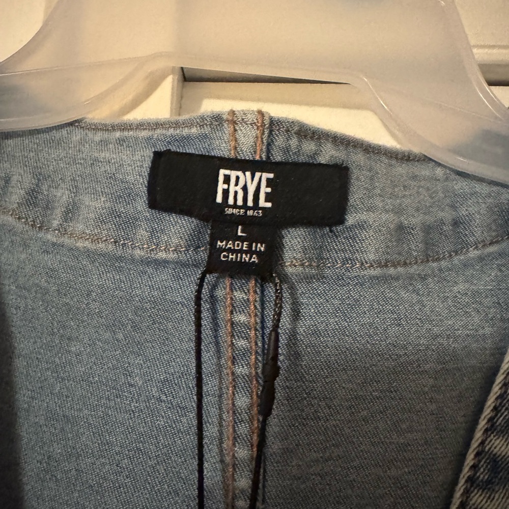 Frye Sleeveless Button-Front Denim Mini Dress - Light Blue - Picture 5 of 6
